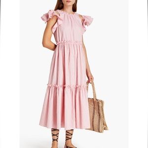 Sofia Gathered Stripe Mini Jacquard Dress - Size 0